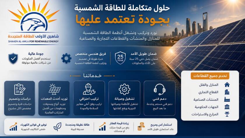 شركات تركيب الواح الطاقة الشمسية